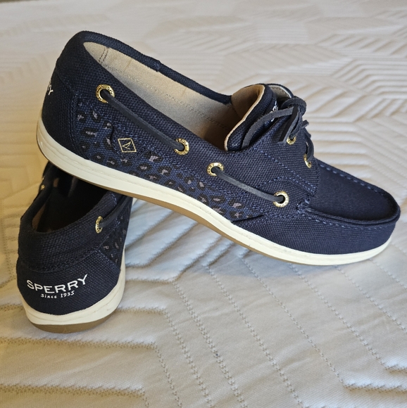Sperry Navy Boat Shoes - Picture 1 of 4